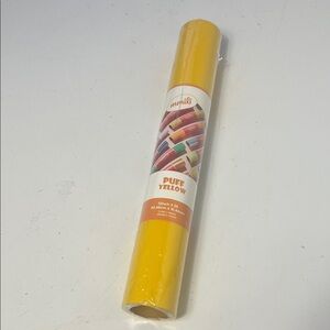 Mmili HTV Heat Transfer Vinyl 12 Inch by 3 ft 3D Puff Iron Puff Yellow Cricket